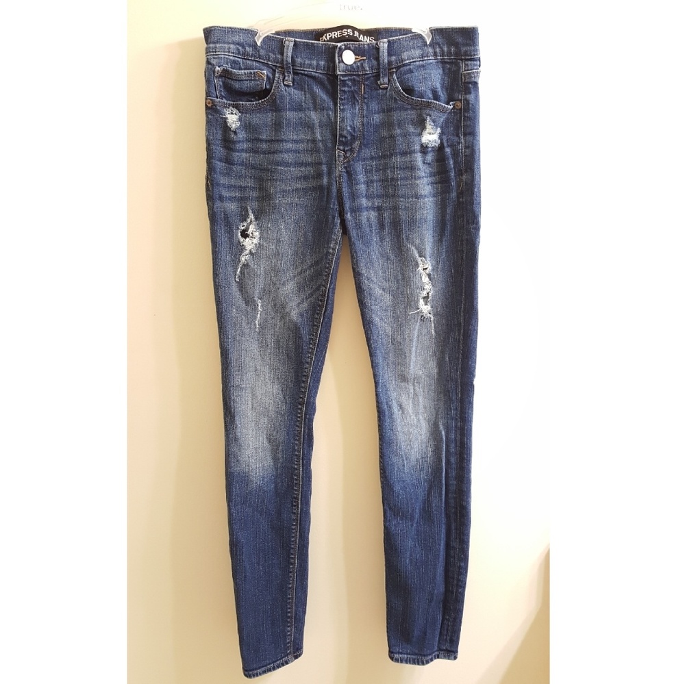 NWOT Express Skinny Jeans Leggings Distressed SZ 4
